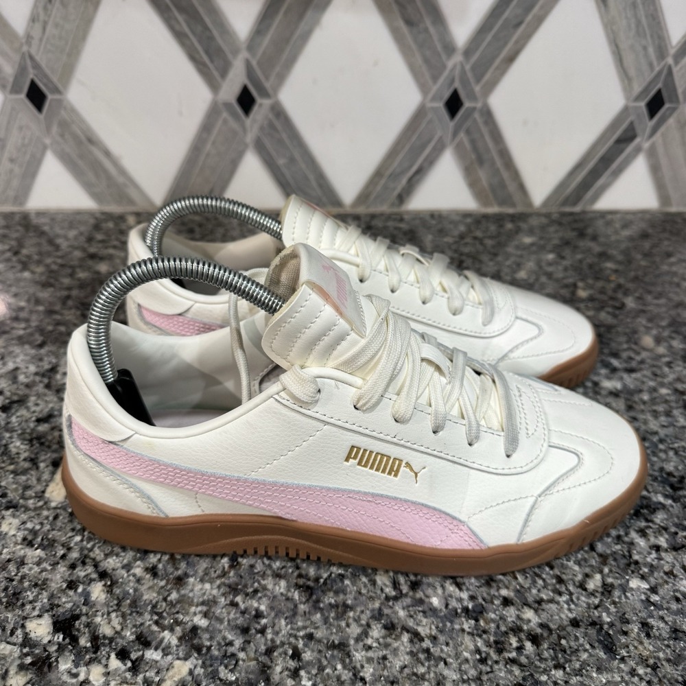 Puma White Pink Brown Athletic Sneakers